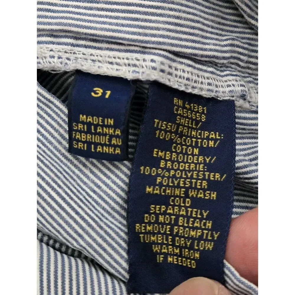 POLO RALPH LAUREN Men's All Over Pony Pinstripe Classic Fit 9” Shorts Size 31